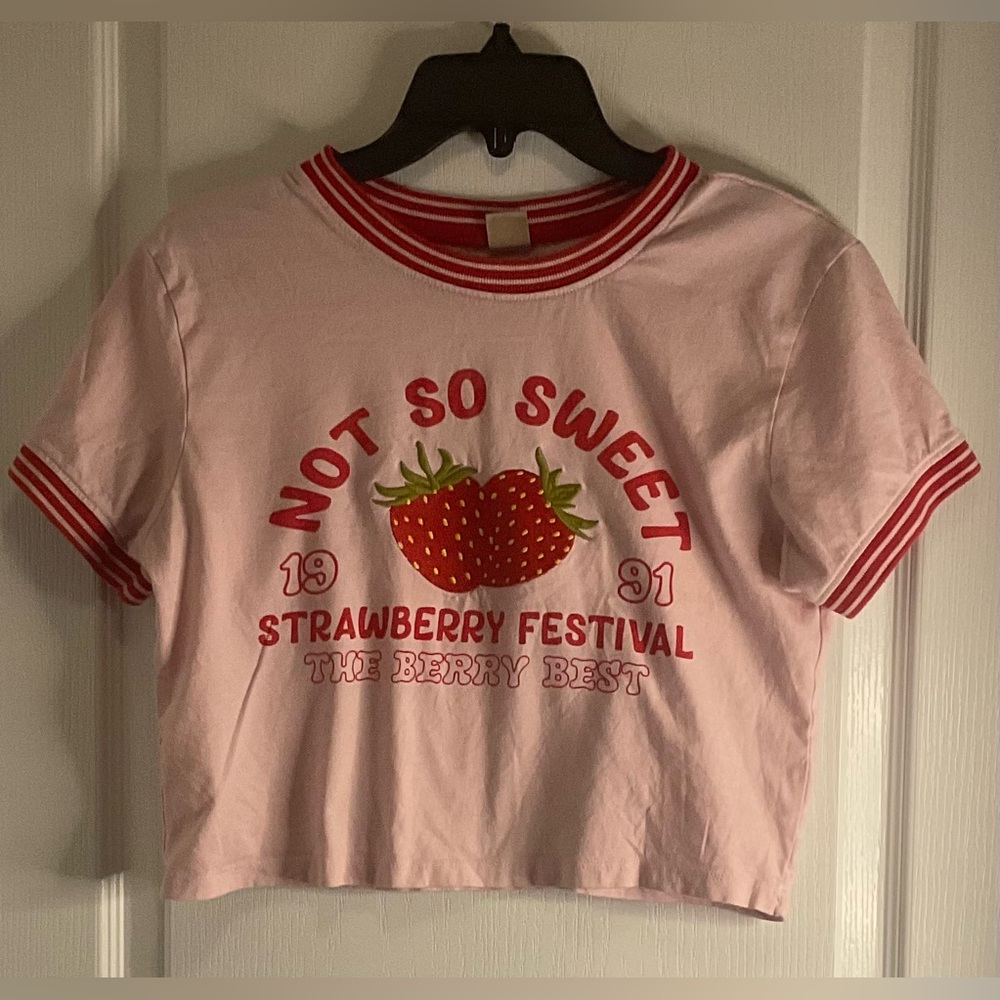 Messy Bun Just Chillin Pink 'Not So Sweet' Strawberry Festival Graphic Tee